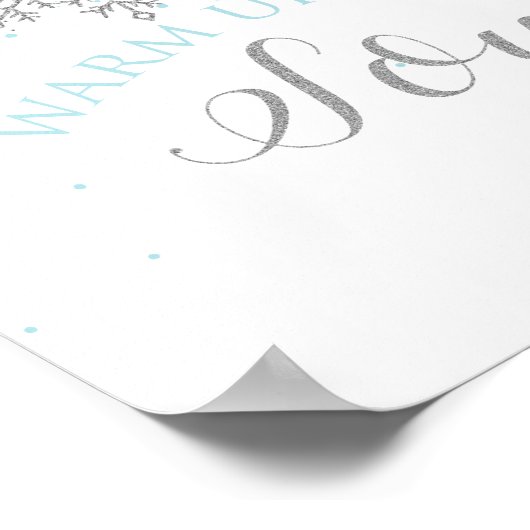 Winter Onederland Blue and Silver Soup Bar Poster (Ecke)