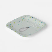 Winter Onederland Blue Birthday Penguin Confetti Pappteller (Gewinkelt)