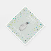 Winter Onederland Blue Birthday Penguin Confetti Serviette (Ecke)