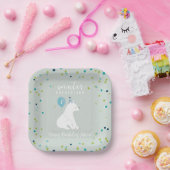 Winter Onederland Blue Birthday Polar Bear Snow Pappteller (Party)