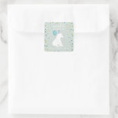 Winter Onederland Blue Birthday Polar Bear Snow Quadratischer Aufkleber (Tasche)
