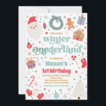 Winter ONEderland Blue Christmas Geburtstagsparty Einladung<br><div class="desc">Winter ONEderland Blue Christmas Geburtstagsparty Einladung</div>
