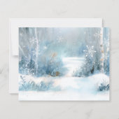 Winter Onederland Blue First Bday Photo Invitation (Rückseite)