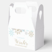 Winter Onederland Blue Gold Snowflake Geschenkschachtel (Geöffnet)