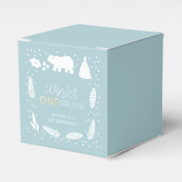 Winter ONEderland Blue Polar Bear 1. Geburtstag Geschenkschachtel