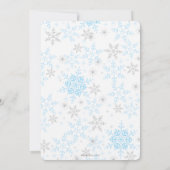 Winter ONEderland Blue Silver Glitzer 1. Geburtsta Einladung (Rückseite)