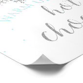 Winter Onederland Blue + Silver Hot Chocolate Bar Poster (Ecke)