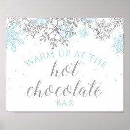 Winter Onederland Blue + Silver Hot Chocolate Bar Poster