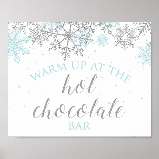 Winter Onederland Blue + Silver Hot Chocolate Bar Poster (Vorne)