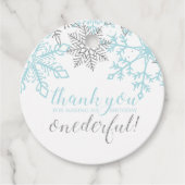 Winter Onederland Blue Silver Snowflake Geschenkanhänger (Vorderseite)