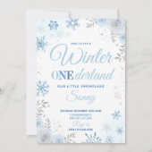 Winter ONEderland Blue Snowflake 1. Einladung (Vorderseite)