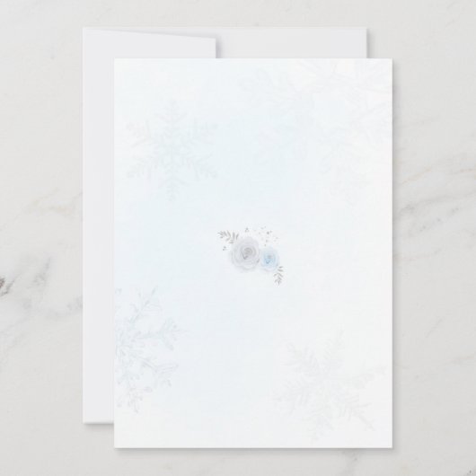 Winter ONEderland Blue Snowflake 1. Einladung (Rückseite)