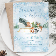 Winter Onederland Blue Snowflake Tier Geburtstag