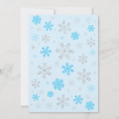 Winter Onederland Blue und Silver Boy 1. Geburtsta Einladung (Rückseite)