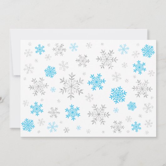 Winter Onederland Blue und Silver Boy 1. Geburtsta Einladung (Rückseite)