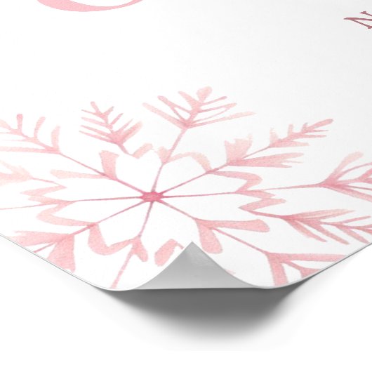 Winter Onederland Bow Girl 1st Birthday Welcome Poster (Ecke)