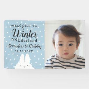 Winter Onederland Boy 1. Geburtstag Banner