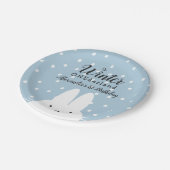 Winter ONEderland Boy 1. Geburtstag Blau Pappteller (Schrägansicht)