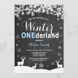 Winter Onederland Boy 1. Geburtstag Einladung