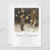 Winter ONEderland Boy 1. Geburtstag Einladung (Vorderseite)