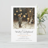 Winter ONEderland Boy 1. Geburtstag Einladung (Stehend Vorderseite)