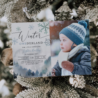 Winter ONEderland Boy 1. Geburtstag Einladung