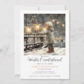 Winter ONEderland Boy 1. Geburtstag Einladung (Vorderseite)