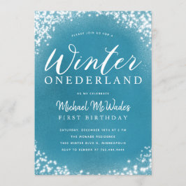 Winter Onederland Boy 1. Geburtstag Party Einladung