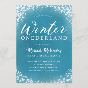 Winter Onederland Boy 1. Geburtstag Party Einladung