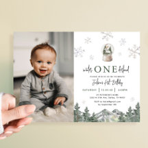 Winter Onederland Boy 1st Birthday Photo