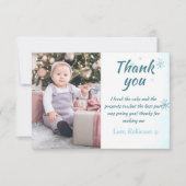 Winter Onederland Boy Danke-Card mit Foto Einladung (Vorderseite)