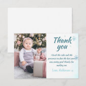 Winter Onederland Boy Danke-Card mit Foto Einladung (Vorne/Hinten)