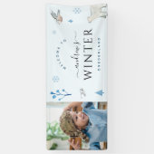 Winter Onederland Boy Foto 1. Geburtstag Banner (Vertikal)