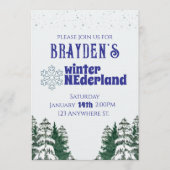 "Winter ONEderland" Boy's 1st birthday invitation Einladung (Vorderseite)