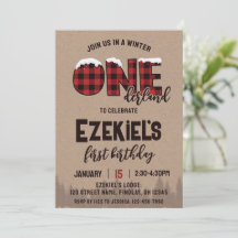 Winter ONEderland Buffalo Karierte Geburtstagspart