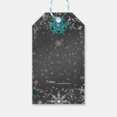 Winter ONEderland Chalk Aquamarin und Lila Party n Geschenkanhänger (Rückseite)