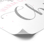 Winter Onederland Chili Bar Rosa Silberschneeflock Poster (Ecke)