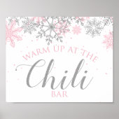 Winter Onederland Chili Bar Rosa Silberschneeflock Poster (Vorne)