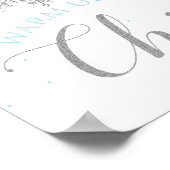 Winter Onederland Chili Bar Sign Blue Snowflakes Poster (Ecke)