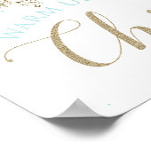 Winter Onederland Chili Bar Sign Blue Snowflakes Poster (Ecke)