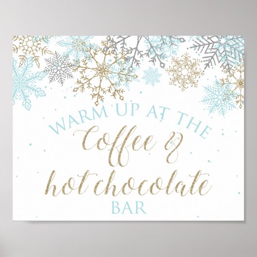 Winter Onederland Coffee & Hot Chocolate Bar Sign Poster (Vorne)