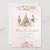 Winter Onederland, der Nutcracker, 1. Geburtstag Einladung (Vorderseite)