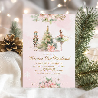 Winter Onederland, der Nutcracker, 1. Geburtstag Einladung