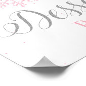 Winter Onederland Dessert Bar Sign Pink Schneefloc Poster (Ecke)