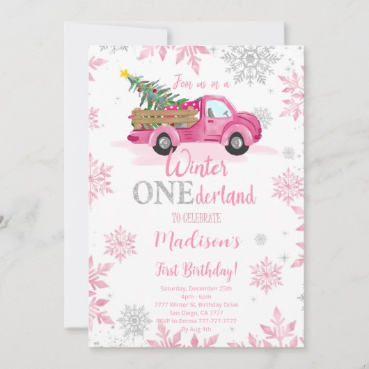 Winter ONEderland Einladung (Vorderseite)