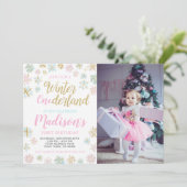 Winter ONEderland Einladung mit Foto (Stehend Vorderseite)