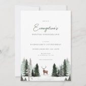 Winter Onederland Einladung zum 1. Geburtstag (Vorderseite)