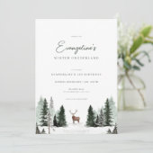 Winter Onederland Einladung zum 1. Geburtstag (Stehend Vorderseite)