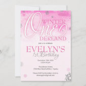 Winter Onederland Einladung zum 1. Geburtstag (Vorderseite)