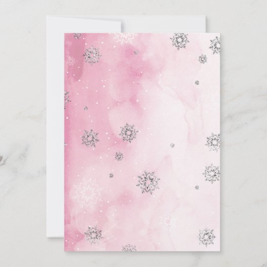 Winter Onederland Einladung zum 1. Geburtstag (Rückseite)